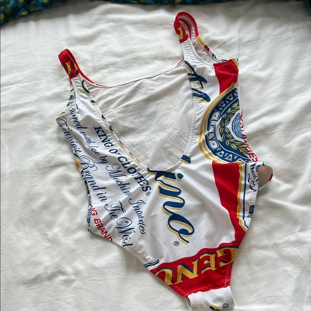 Moschino Red and White Budweiser inspired one piece - Picture 4 of 5